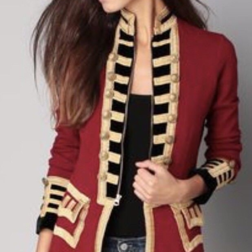 Ralph Lauren Red French Terry Officer's Jacket